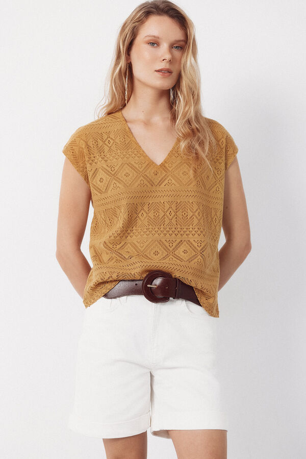 Cortefiel Shorts Vaqueros color Blanco