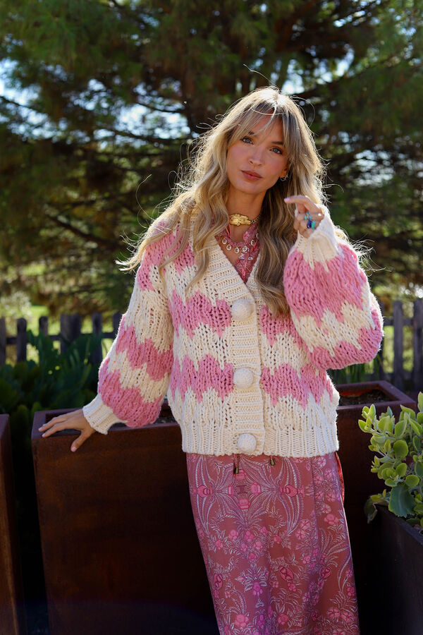 Jaase C&aacute;rdigan de punto Rosa