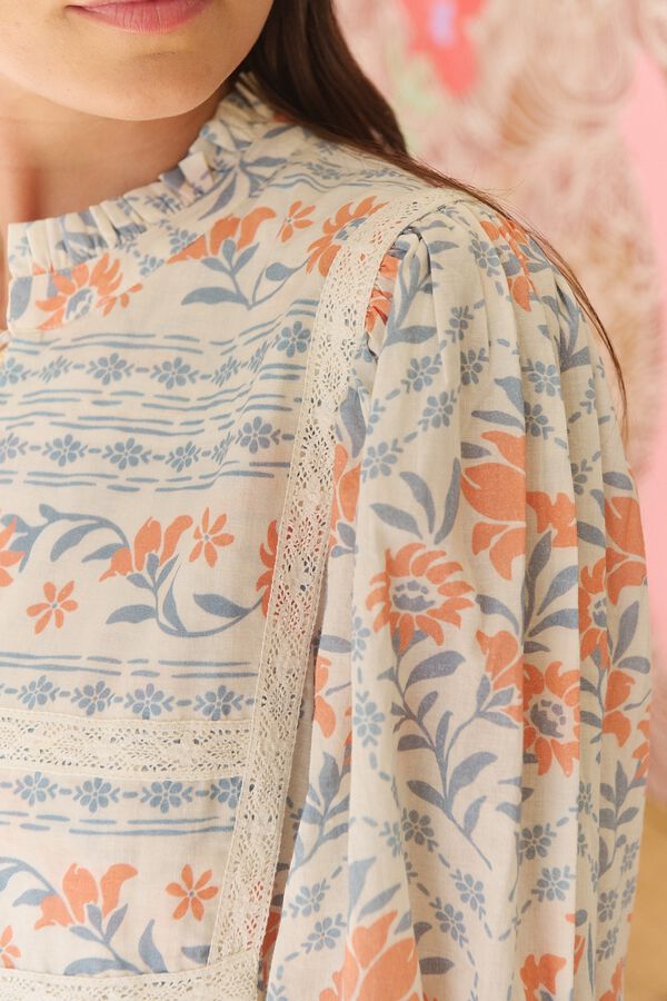 Jaase Vestido maxi Kazzie Estampado blanco