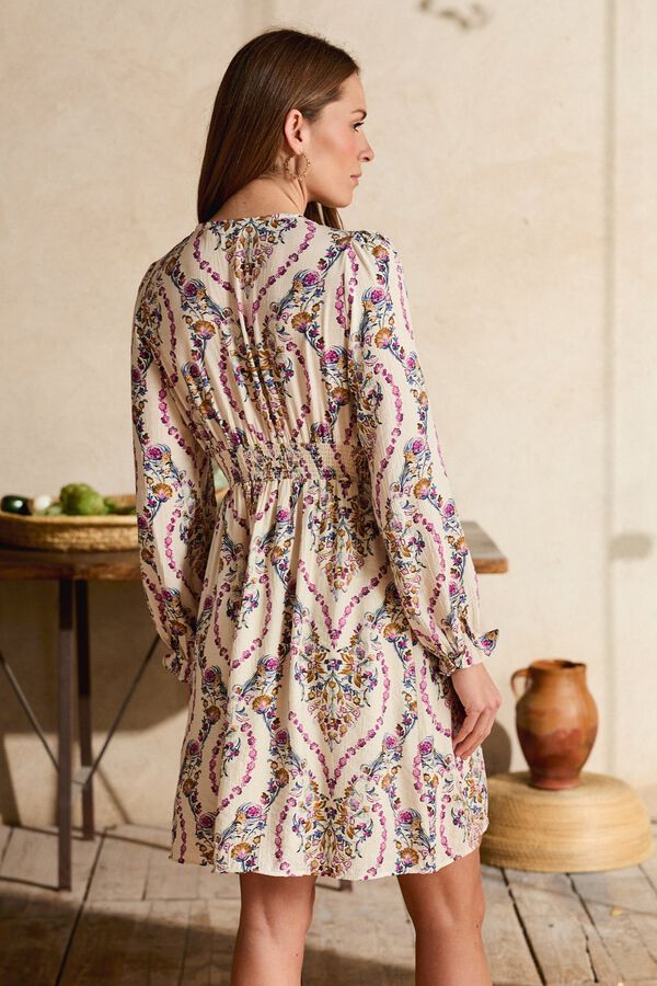 Pol&iacute;n Et Moi Vestido blanco Adela Estampado blanco