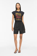 Vila Camiseta vintage con estampado Negro