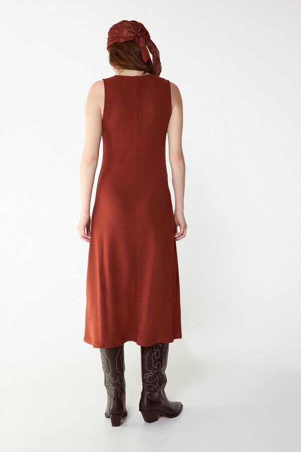 Slowlove Vestido b&aacute;sico estructura Marr&oacute;n
