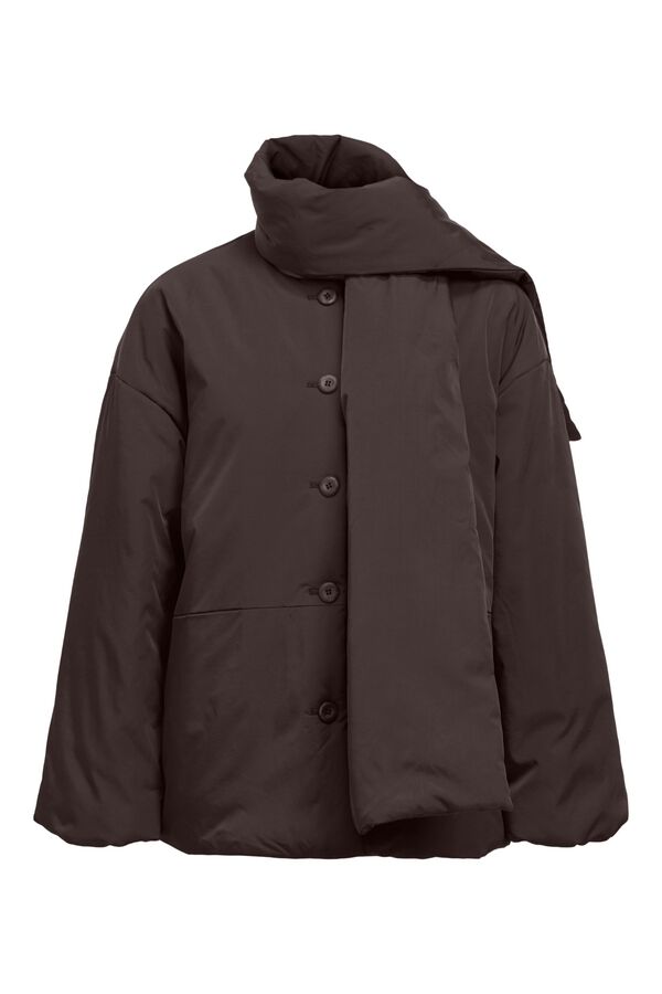 Object Chaqueta acolchada bufanda Marr&oacute;n oscuro