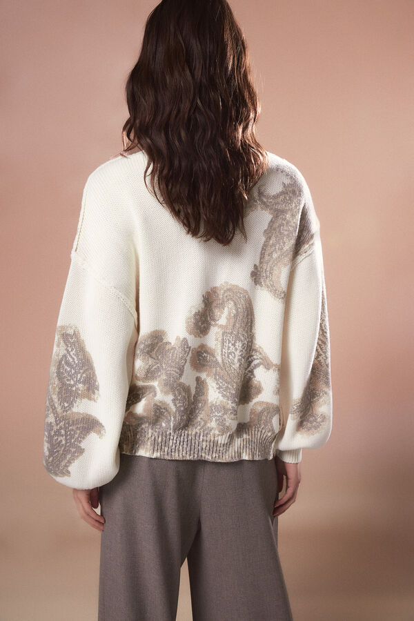 Slowlove Jersey punto perlado Estampado blanco