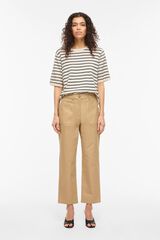 Vila Top de punto con manga corta 2/4 de viscosa Beige