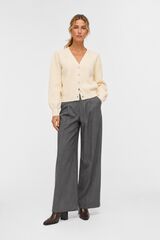 Object Cardigan canal&eacute; liso Beige