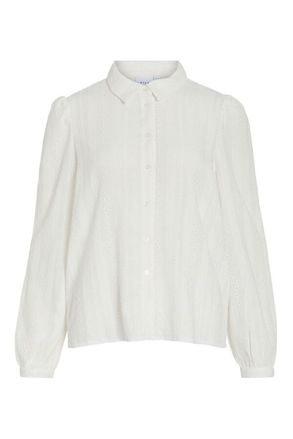 Vila Camisa manga larga con bordado ingl&eacute;s Blanco