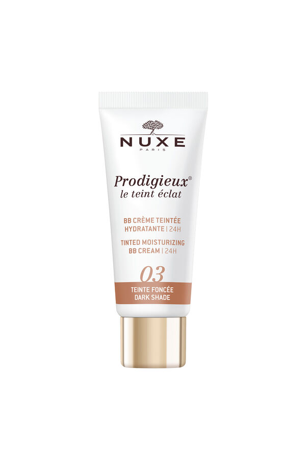 Nuxe BB Cream Hidratante con Color 24H, Prodigieux&reg; le teint &eacute;clat 30ml - Tono oscuro Estampado blanco