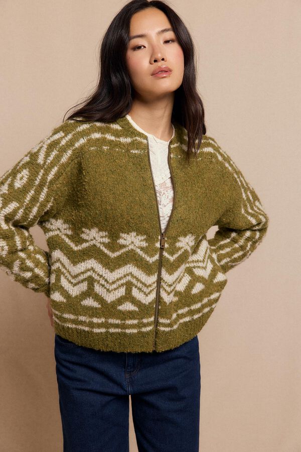 Slowlove Bomber punto jacquard Verde