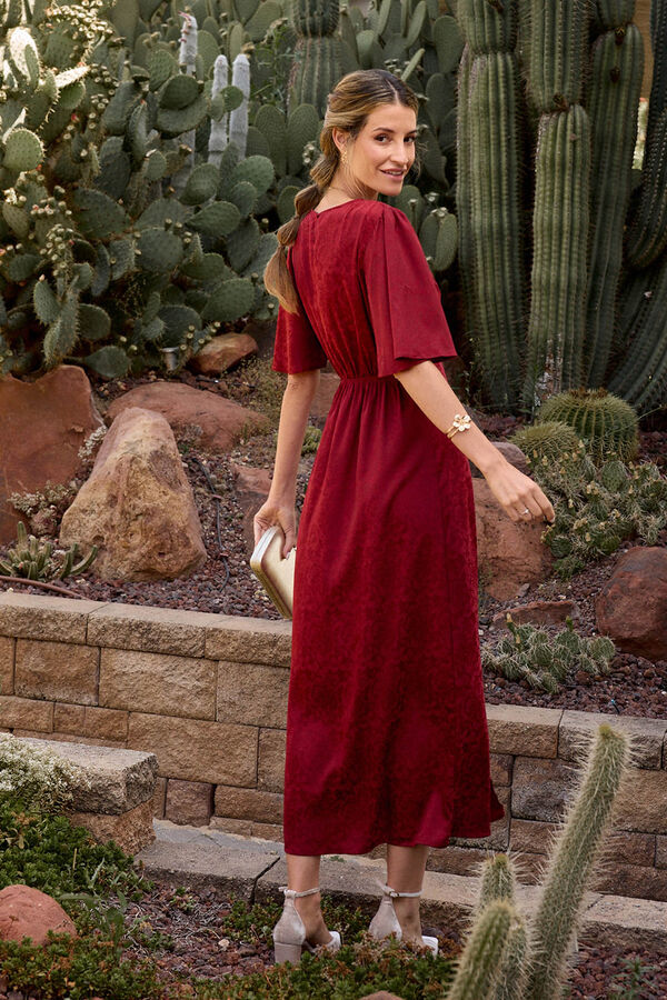 Polín Et Moi Vestido largo estampado Rojo