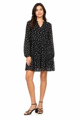 Object Vestido corto gasa estampado Negro