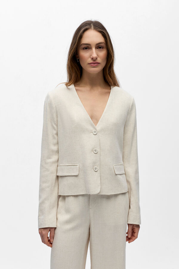 Object Blazer ligera lino Beige