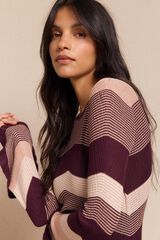 Slowlove Vestido punto zig zag Marfil