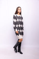 Object Vestido punto estampado Blanco