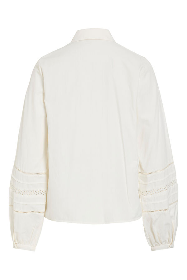 Vila Camisa con mangas bordadas Blanco