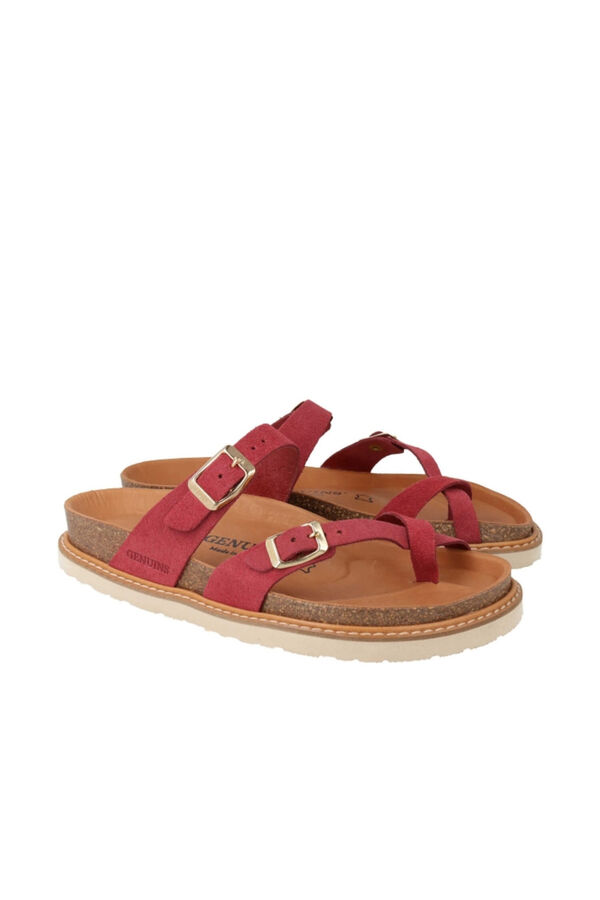 Genuins Sandalia de serraje Granate