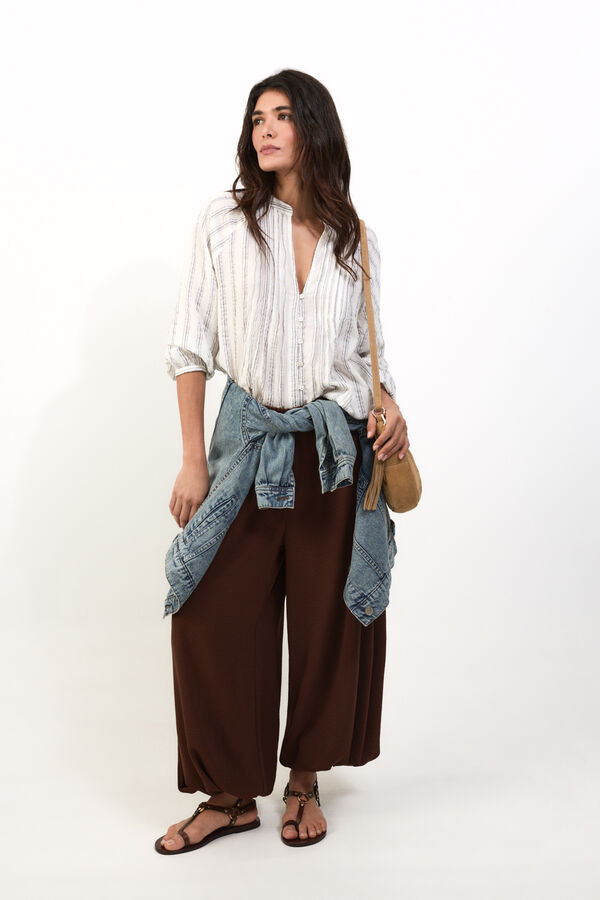 Slowlove Pantal&oacute;n bombacho Marr&oacute;n oscuro