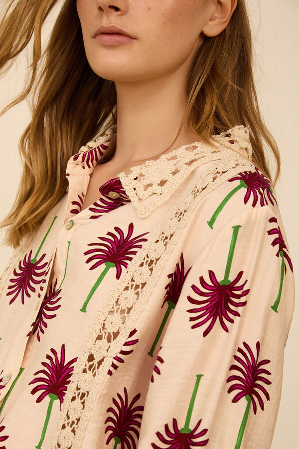 Meisie Camisa con estampado palmeras Estampado blanco