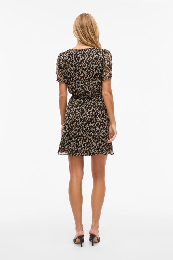 Vila Vestido corto de gasa Negro