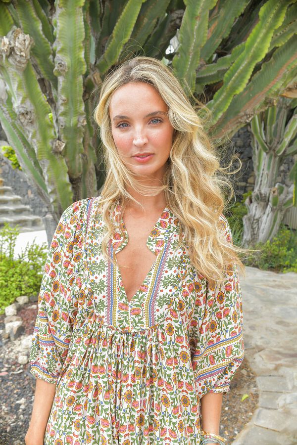 Jaase Vestido midi Boheme Estampado beige