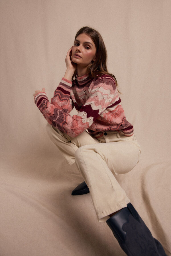 Slowlove Jersey ondas multicolor Estampado beige