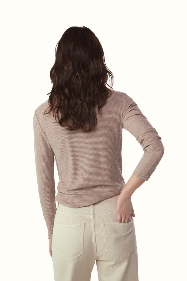 Slowlove Top estrucutura detalle blonda Marr&oacute;n