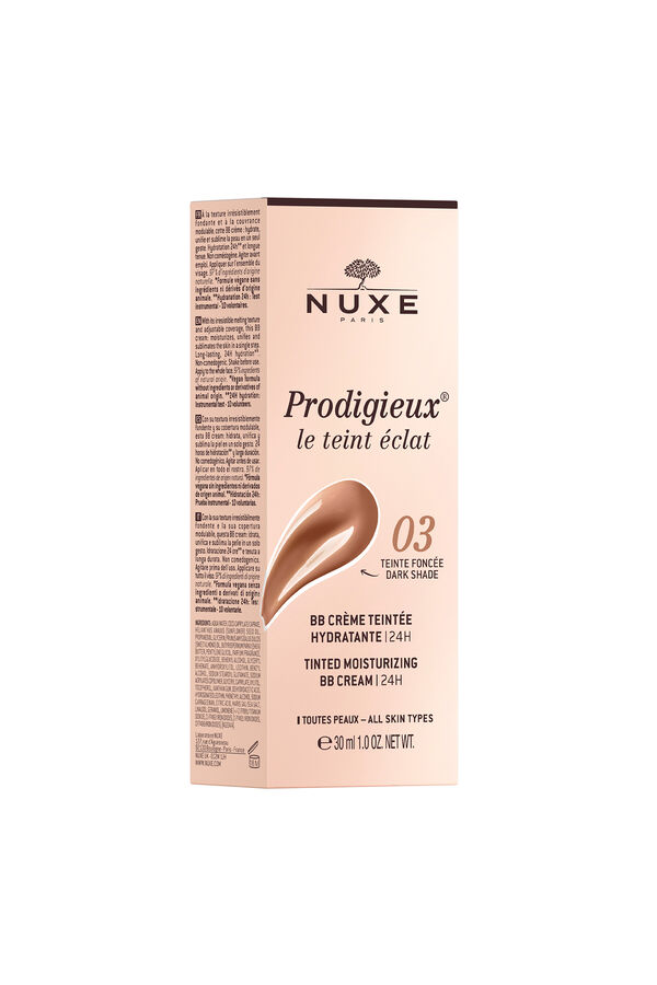 Nuxe BB Cream Hidratante con Color 24H, Prodigieux&reg; le teint &eacute;clat 30ml - Tono oscuro Estampado blanco