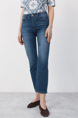 Cortefiel Jeans Sensational Campana Crop Azul