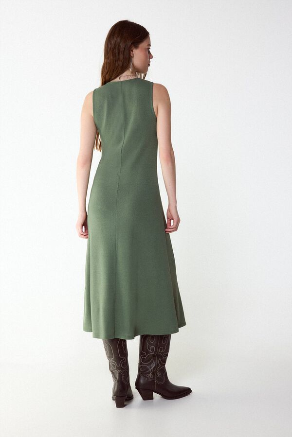 Slowlove Vestido b&aacute;sico estructura Kaki