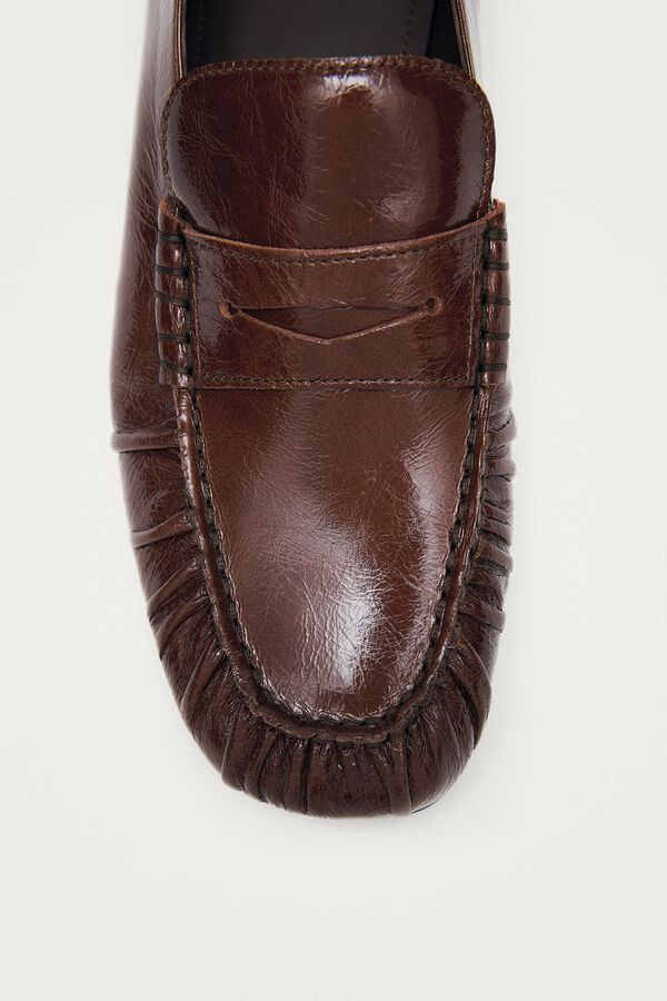Alohas Mocasines de cuero Aven Patent Marr&oacute;n oscuro