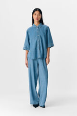 Object Camisa manga corta tencel Azul