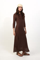 Slowlove Vestido largo lencero Marr&oacute;n
