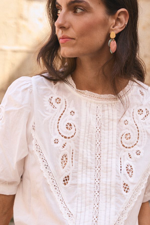 Pol&iacute;n Et Moi Camisa cuello redondo Sole Blanco