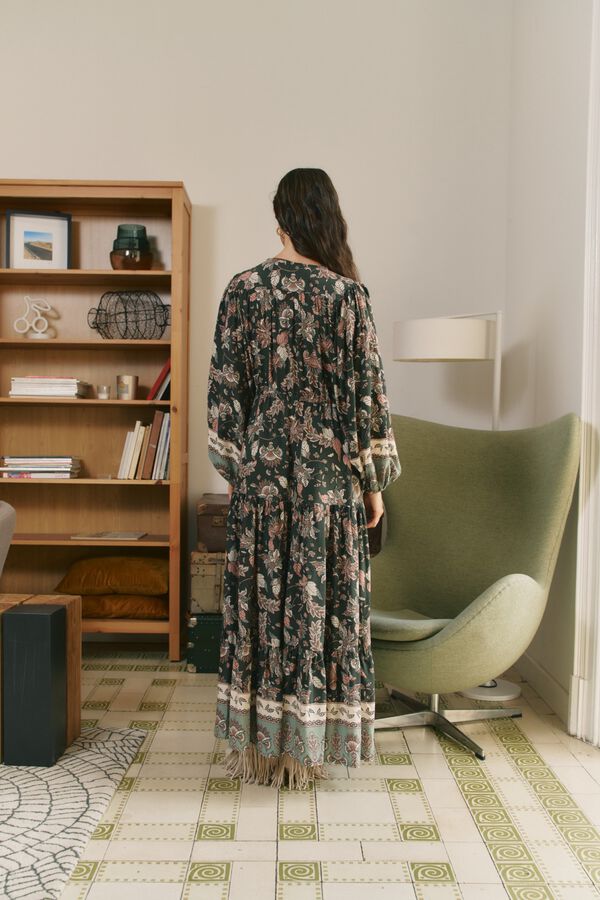 Jaase Vestido maxi Teresa Estampado verde