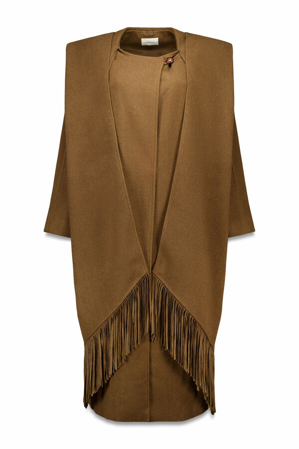 Slowlove Abrigo largo bufanda Kaki