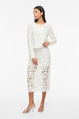 Vila Falda midi con encaje Blanco