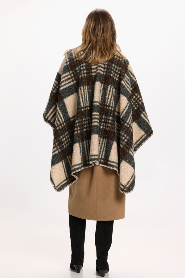 Vila Capa poncho de cuadros Multicolor