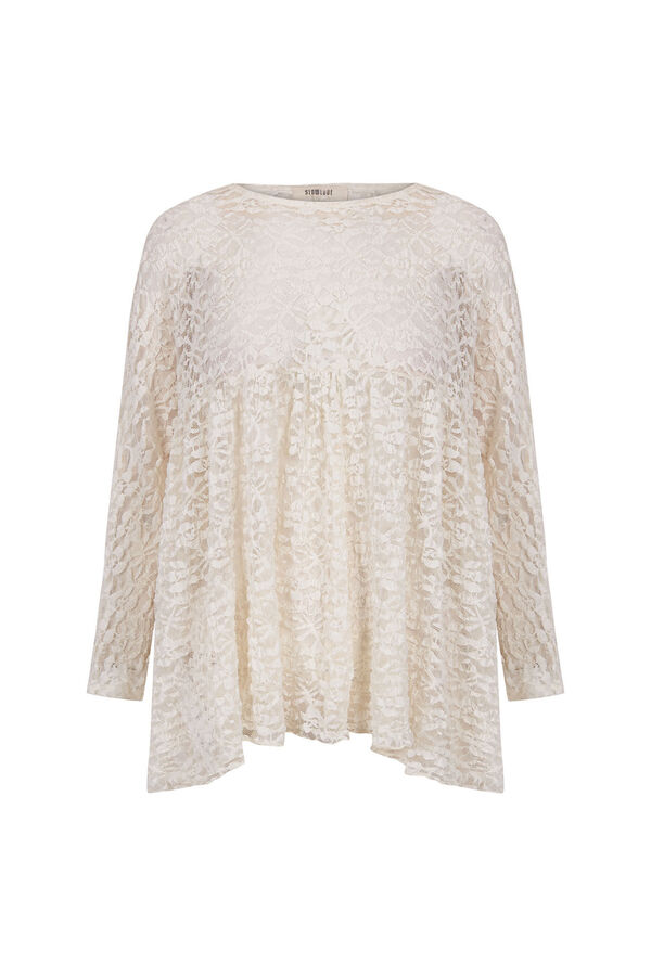Slowlove Top encaje capa Marfil