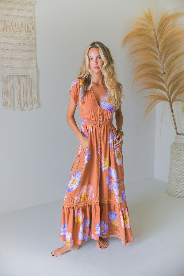 Jaase Vestido largo Carmen Naranja