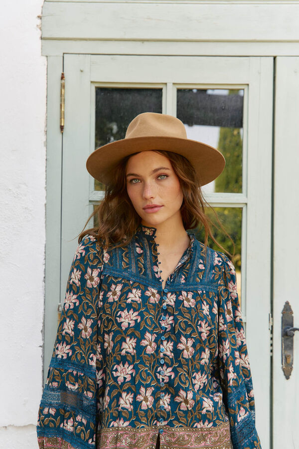 Jaase Blusa nadia estampado Nomade Estampado azul