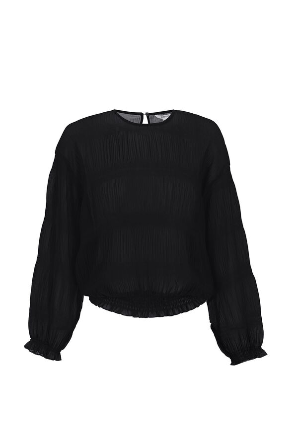 Slowlove Blusa fruncida Negro