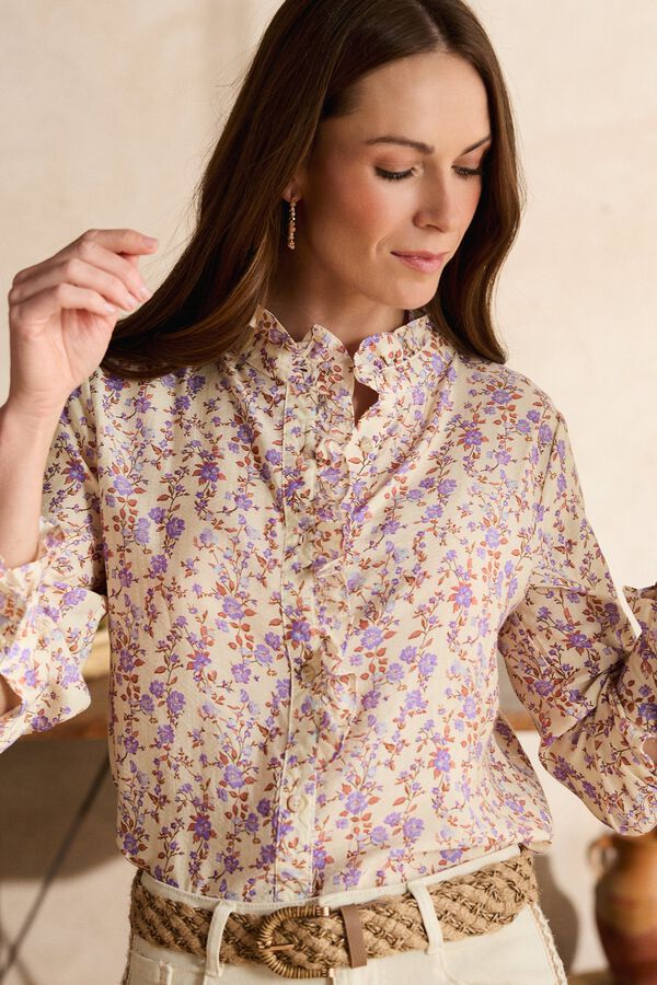 Pol&iacute;n Et Moi Camisa estampado Melissa Beige