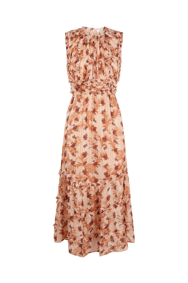 Slowlove Vestido fluido estampado Estampado naranja