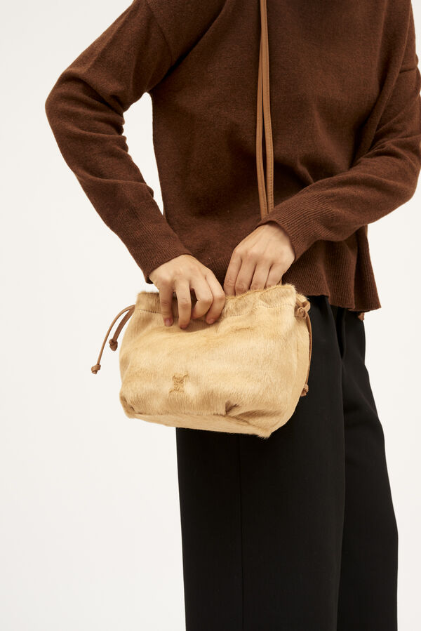 Zubi Bolso Bombonera pelo Beige