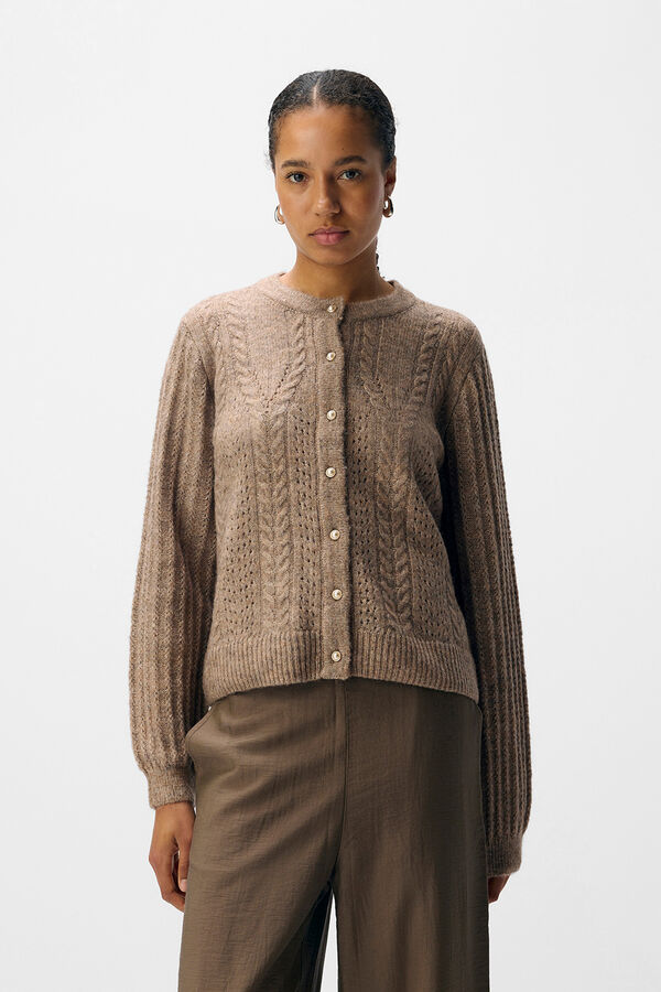 Object Cardigan punto calado Marrón
