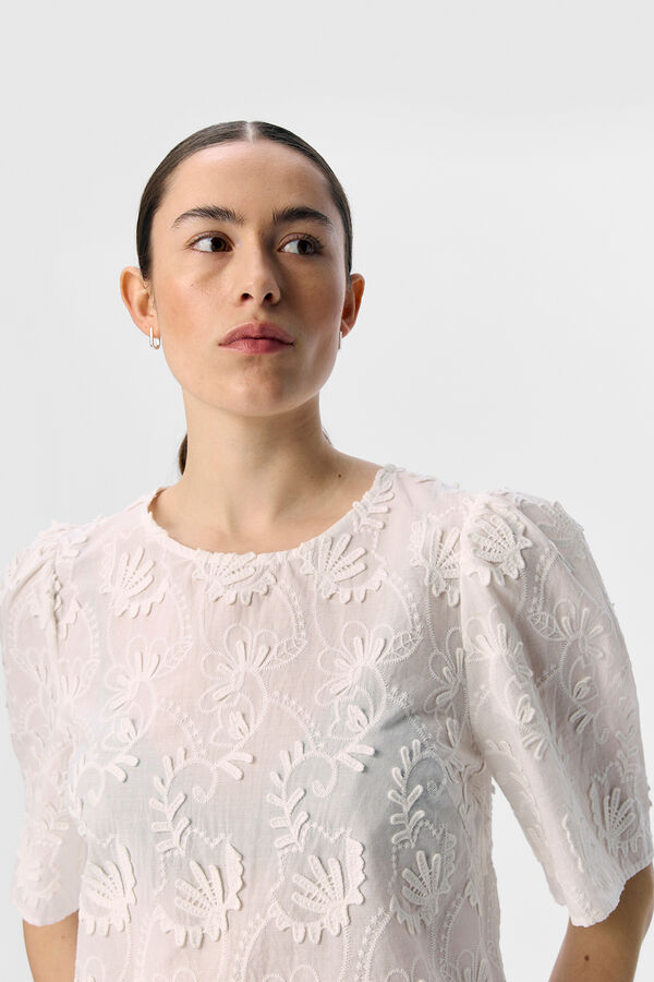 Object Blusa tejido bordado Blanco
