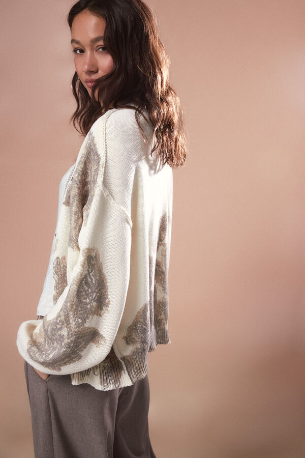 Slowlove Jersey punto perlado Estampado blanco