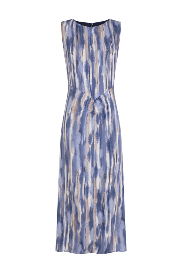 Slowlove Vestido estampado frunce Estampado azul