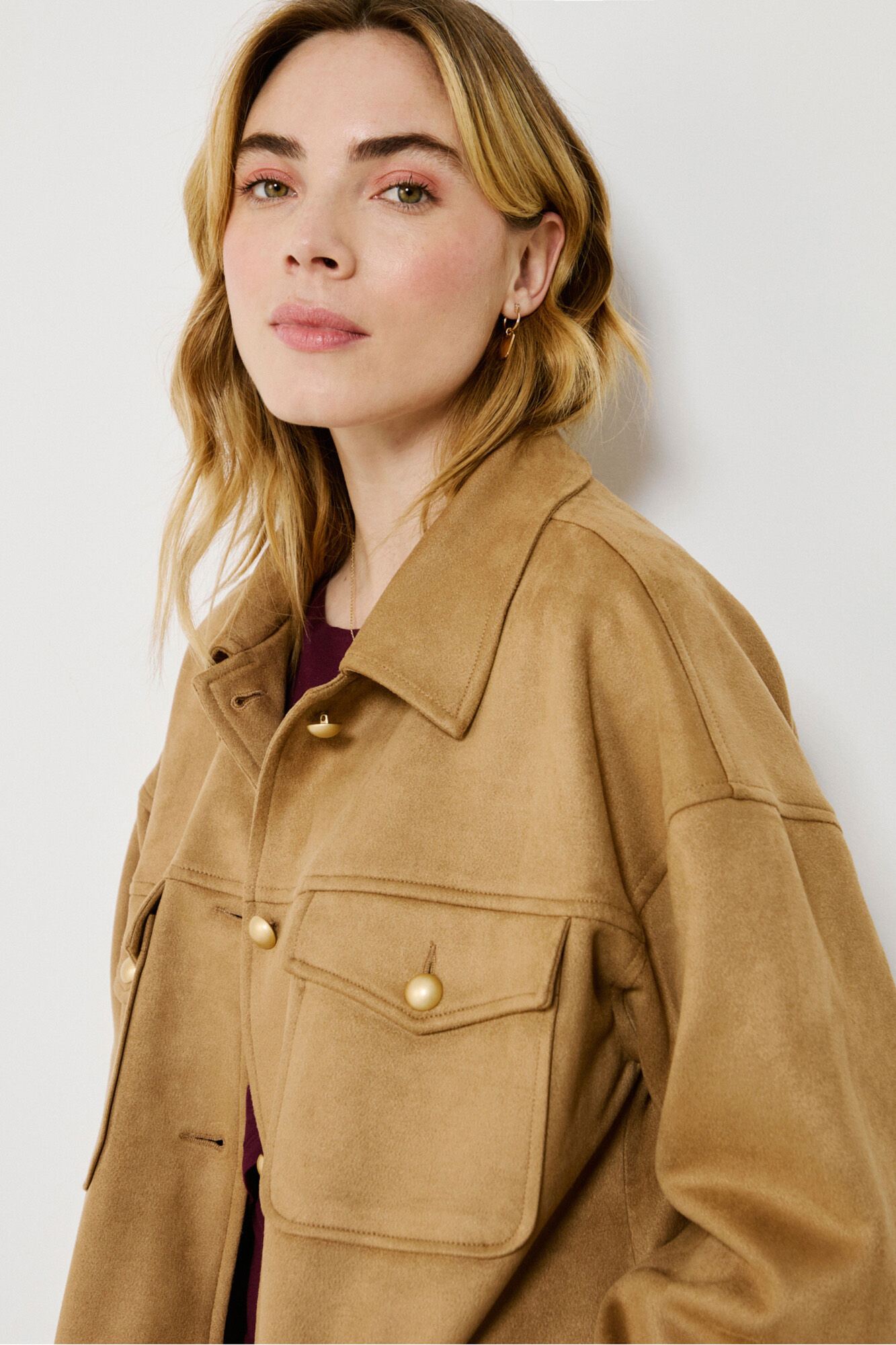 Vila Chaqueta de antelina abotonada