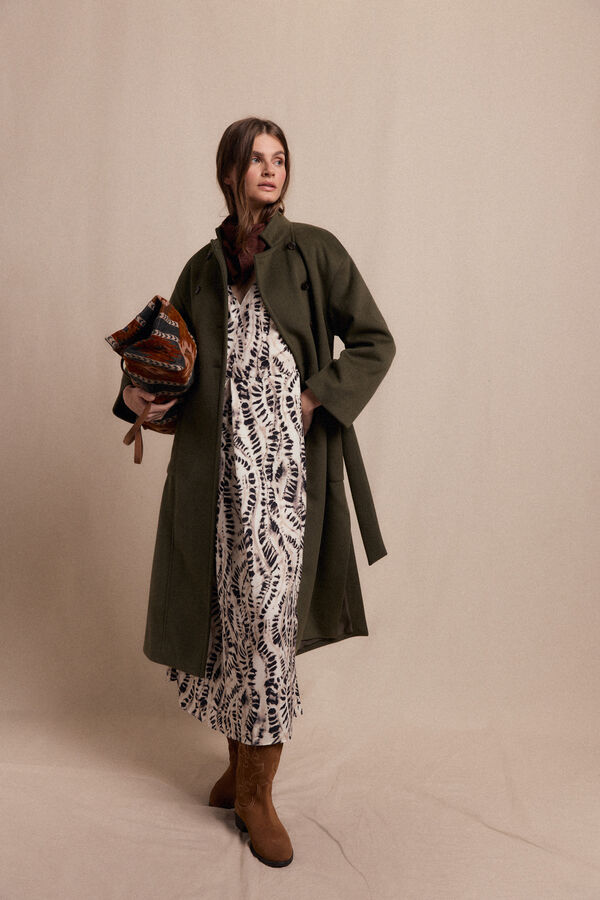 Slowlove Vestido estampado pliegue Marfil